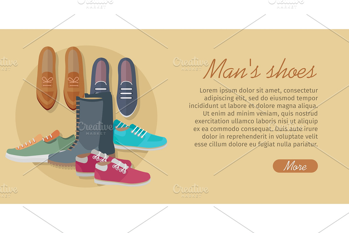 Men's Shoes. Stylish Footwear for in Illustrations - product preview 8