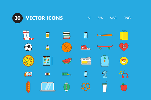 30+30 New Yorker Icons in Football Icons - product preview 2