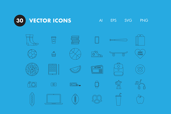 30+30 New Yorker Icons in Football Icons - product preview 3