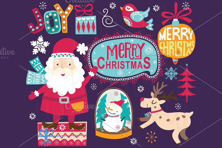 Christmas Santa Ornaments Collection in Illustrations - product preview 8