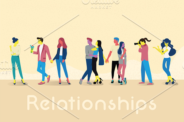 Young People Relationships Vector