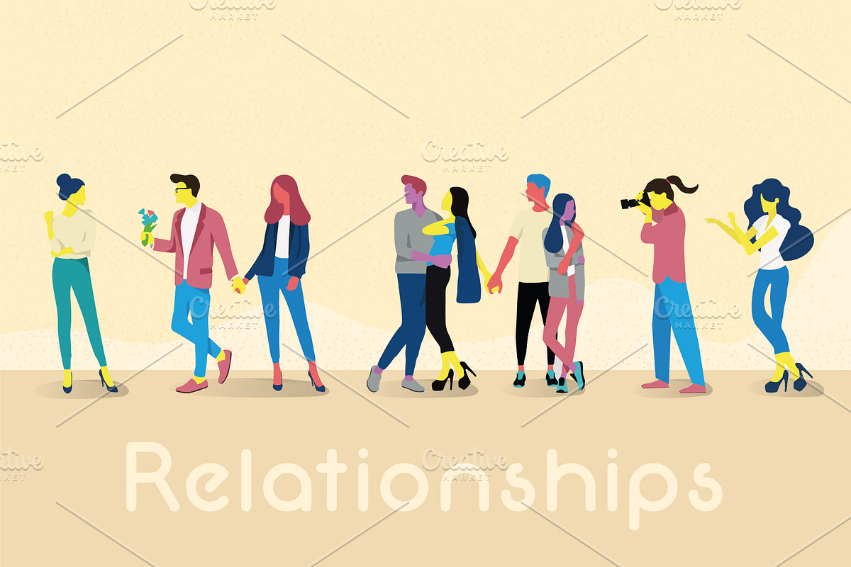 Young People Relationships Vector in Illustrations - product preview 8
