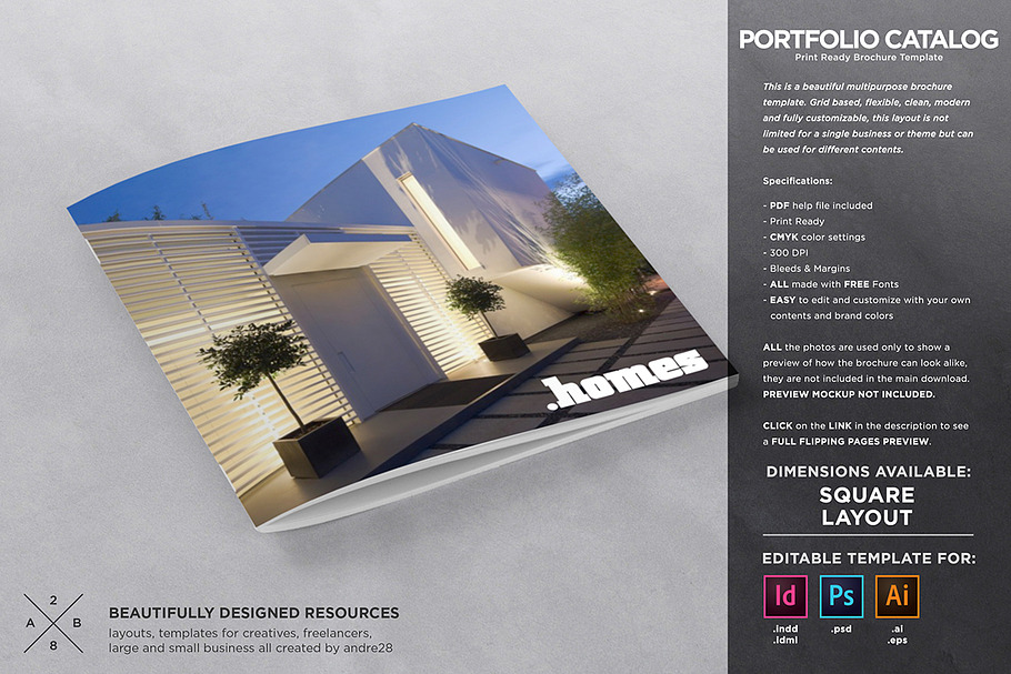 Square Catalogue Portfolio Template in Brochure Templates - product preview 8