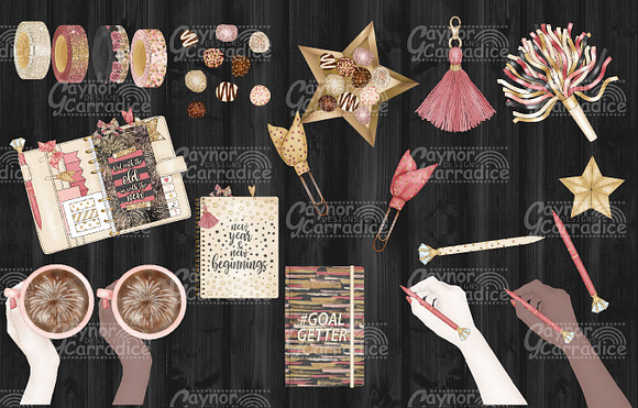 New year planner clipart collection in Illustrations - product preview 1
