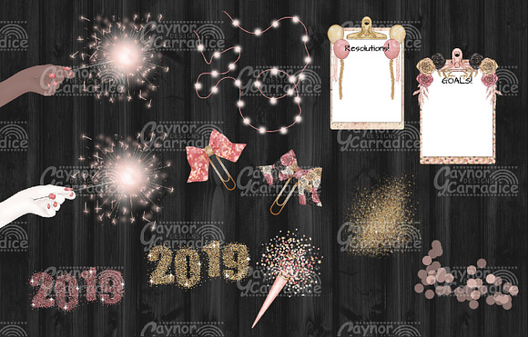 New year planner clipart collection in Illustrations - product preview 2