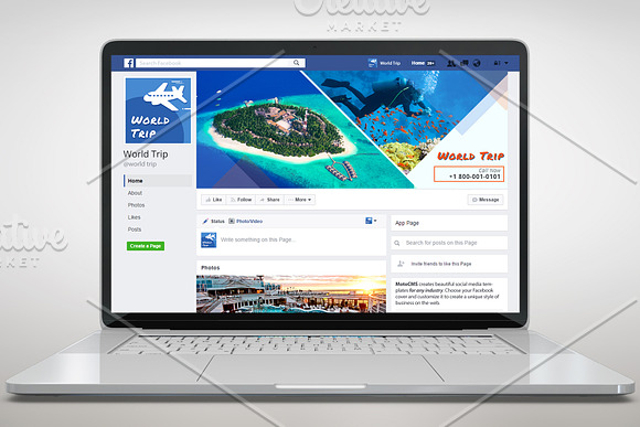 Travel Agency Facebook Cover Picture in Facebook Templates - product preview 2