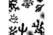 Exotic wildflower cactus frame