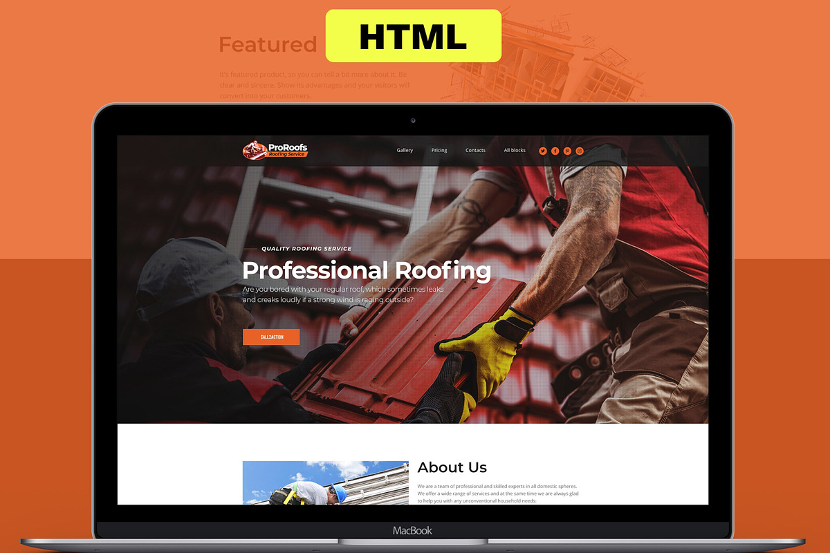 Responsive Roofing Landing Page in HTML/CSS Themes - product preview 8
