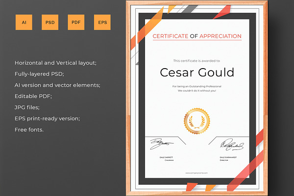 Cesar Gould-Appreciation Certificate