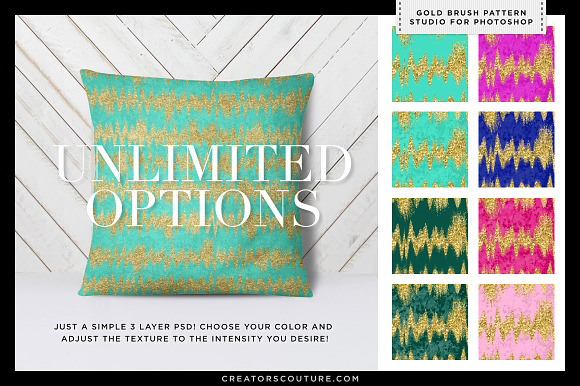 Gold Brush Pattern Studio Photoshop in Photoshop Layer Styles - product preview 4