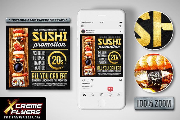 Sushi Promotion Flyer in Flyer Templates - product preview 1