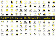 96 CEO / Business / HR vector icons