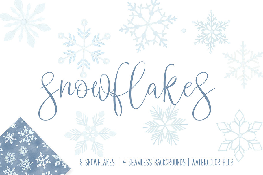 14 piece Snowflake Bundle in Illustrations - product preview 8