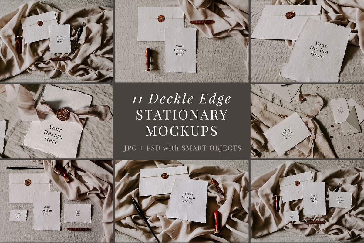 Deckle Edge Stationary Mockup Bundle in Print Mockups - product preview 8