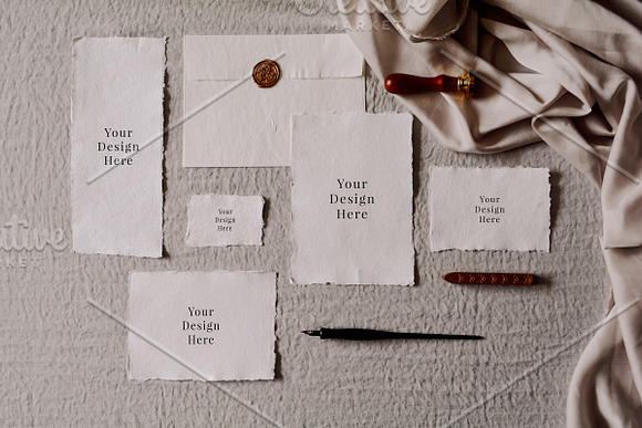 Deckle Edge Stationary Mockup Bundle in Print Mockups - product preview 6