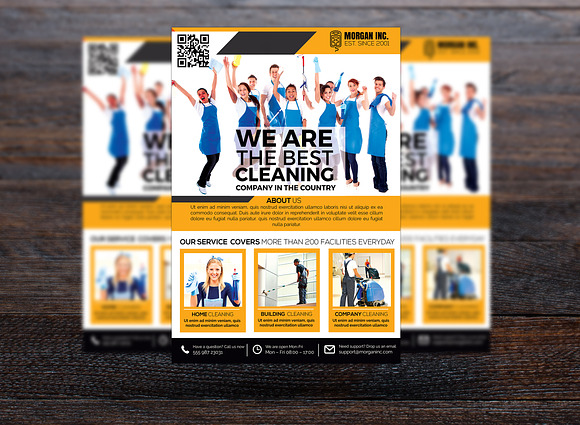 Cleaning Service Company Flyer in Flyer Templates - product preview 2