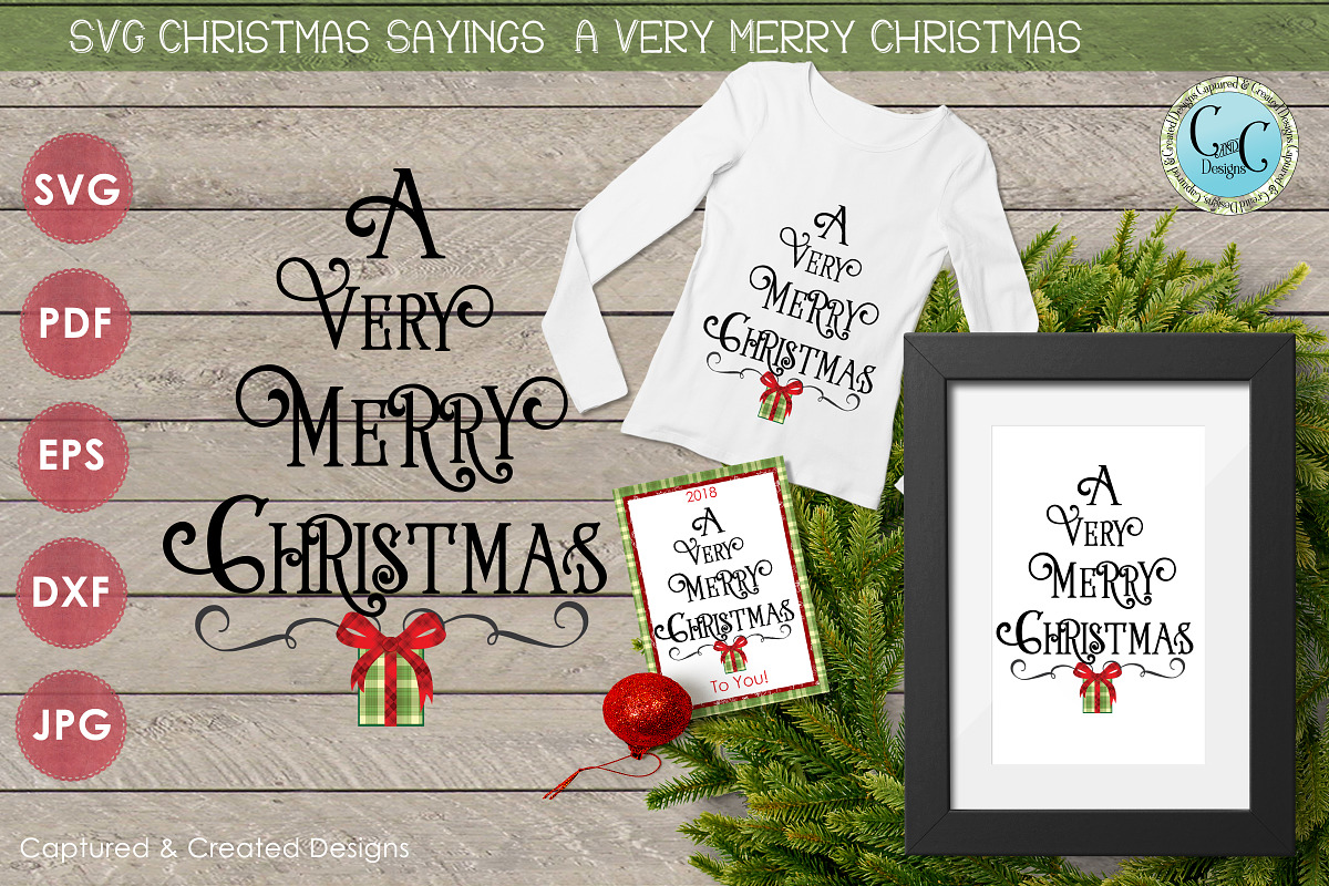 SVG  Sayings- A Very Merry Christmas in Objects - product preview 8