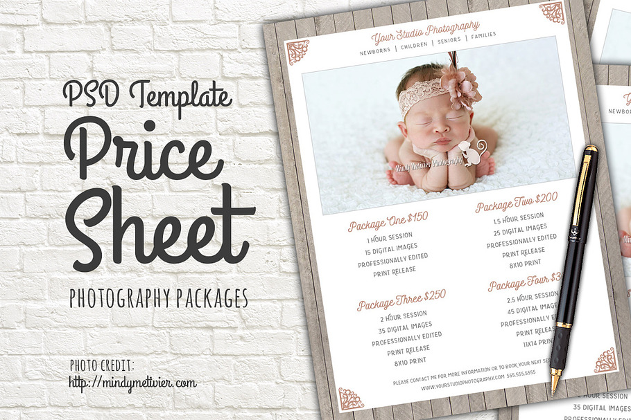 Photography Packages Price List PSD
