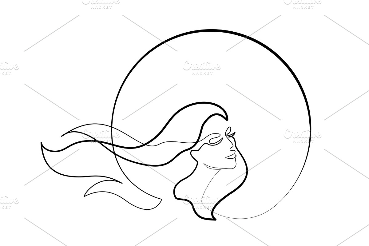 Abstract portrait closeup of pretty in Illustrations - product preview 8