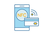 NFC technology color icon