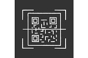 QR code scanner chalk icon