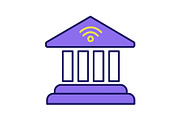 Online banking color icon