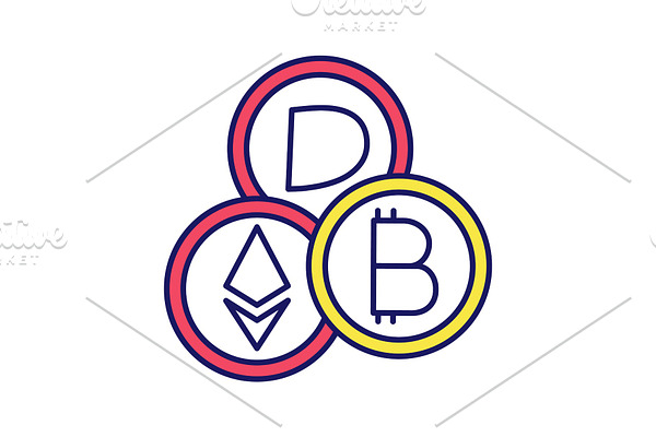 Cryptocurrency color icon