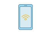 NFC smartphone signal color icon
