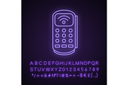 Payment terminal neon light icon
