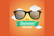 Vector sunglasses summer card