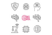 Artificial intelligence linear icons