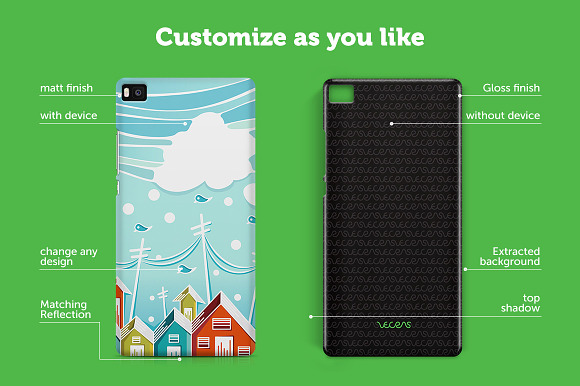Huawei P8 3d Sublimation Mockup in Product Mockups - product preview 1