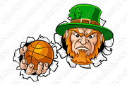 Leprechaun Basketball Mascot Ripping