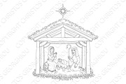 Christmas Nativity Scene Cartoon