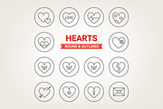 Circle hearts icons