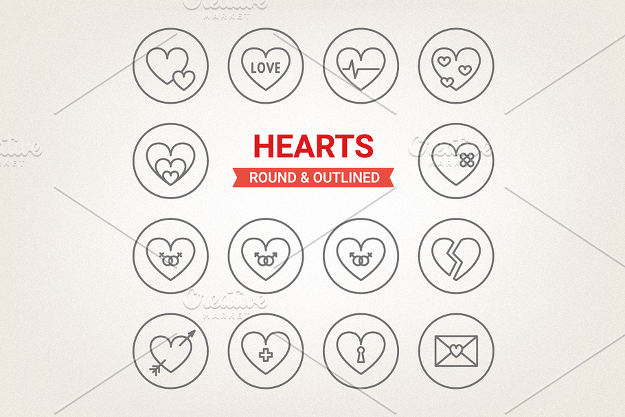 Circle hearts icons in Heart Icons - product preview 8