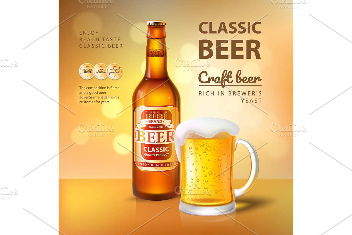 Craft Beer in Bottle and Mug with in Illustrations - product preview 8