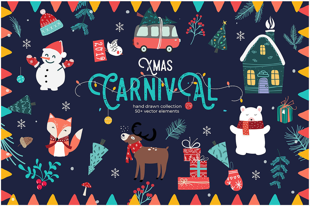 Xmas Carnival, Hand drawn Graphics in Illustrations - product preview 8