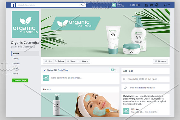 Cosmetics Facebook Cover Template in Facebook Templates - product preview 1