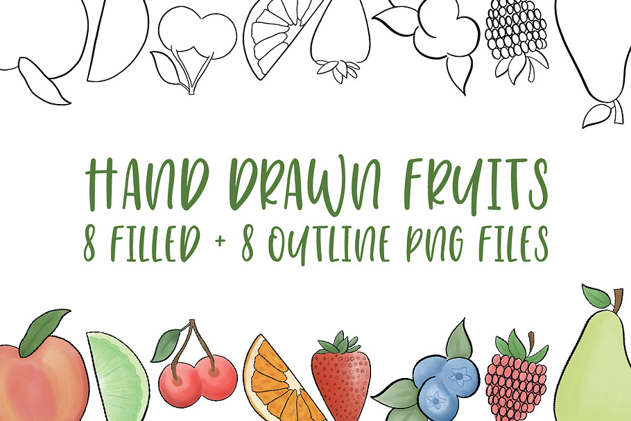 Hand Drawn Fruit Illustrations in Illustrations - product preview 8
