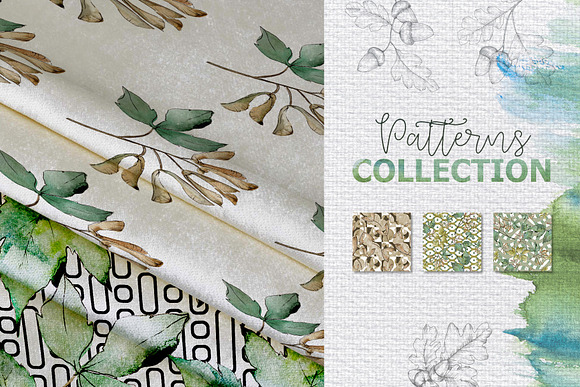 Maple leaves and oak acorns set in Illustrations - product preview 5