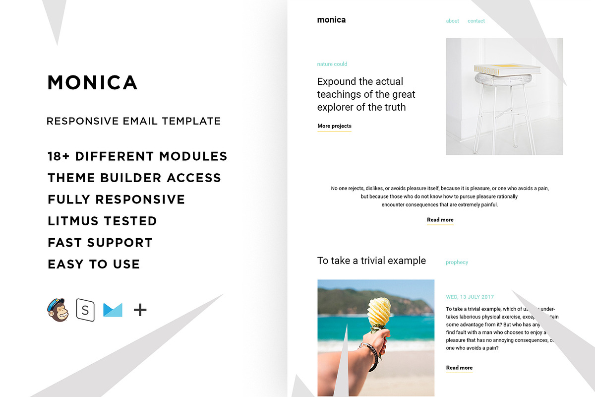 Monica – Responsive Email template in Mailchimp Templates - product preview 8
