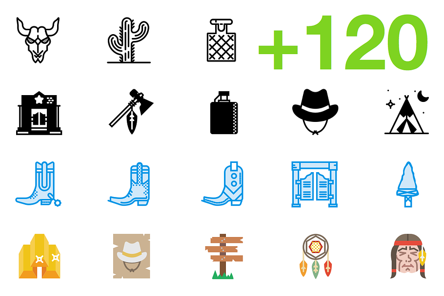 SMASHICONS - 120+ Wild West Icons - in Illustrations - product preview 8