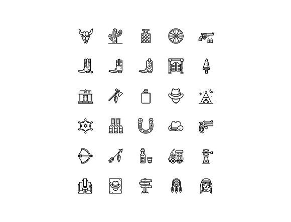 SMASHICONS - 120+ Wild West Icons - in Illustrations - product preview 1