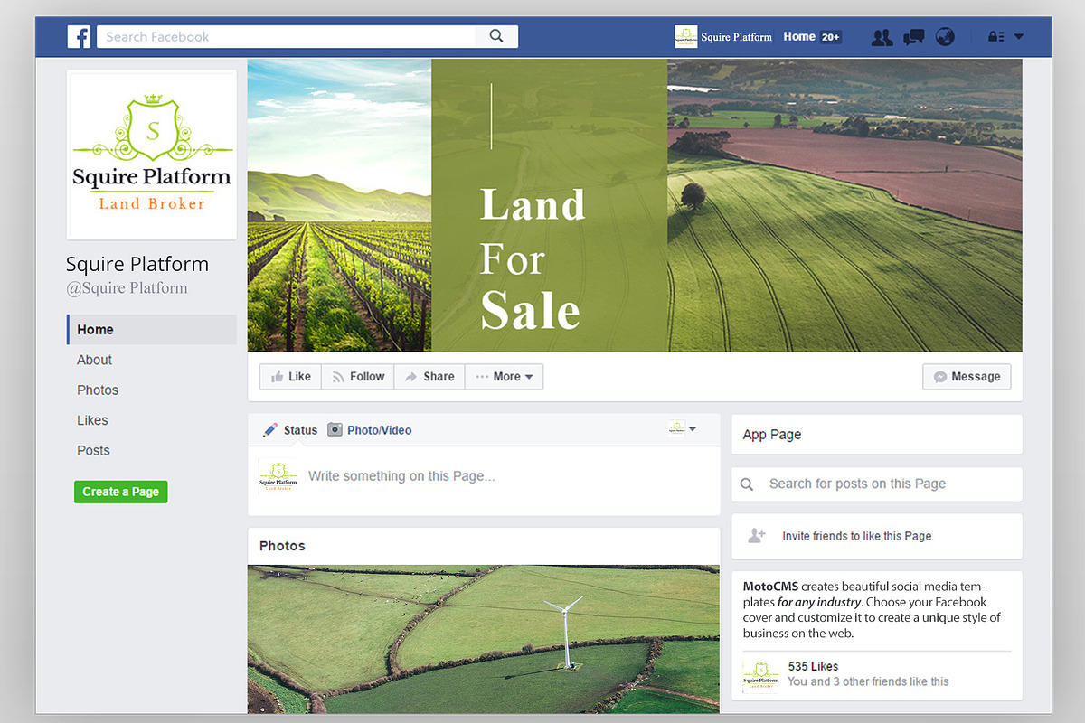 Land Broker Facebook Timeline Cover in Facebook Templates - product preview 8