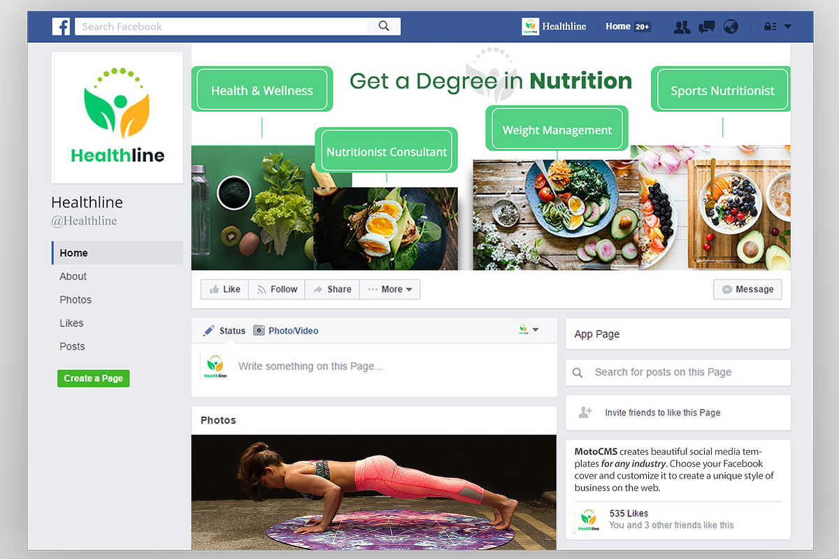 Nutrition Timeline Facebook Cover in Facebook Templates - product preview 8