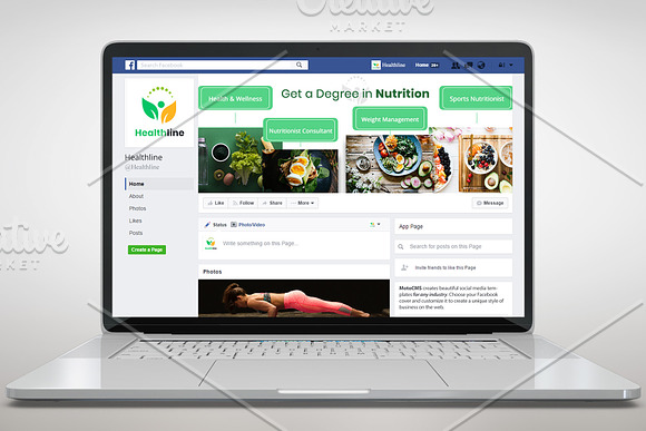 Nutrition Timeline Facebook Cover in Facebook Templates - product preview 1