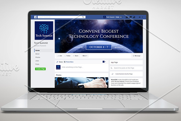 Conference Editable Timeline Cover in Facebook Templates - product preview 1