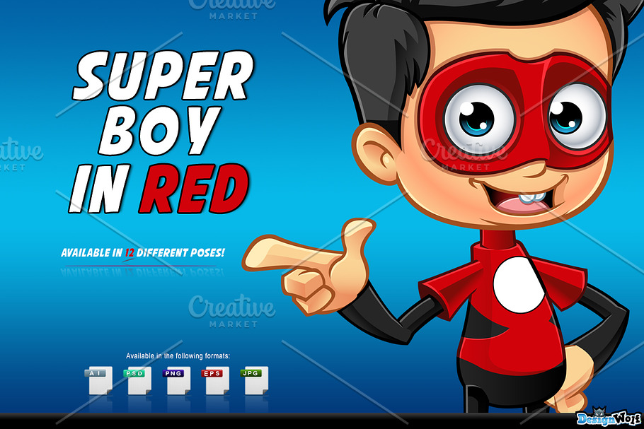 Super Boy In Red Character in Illustrations - product preview 8