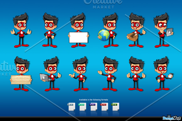 Super Boy In Red Character in Illustrations - product preview 1